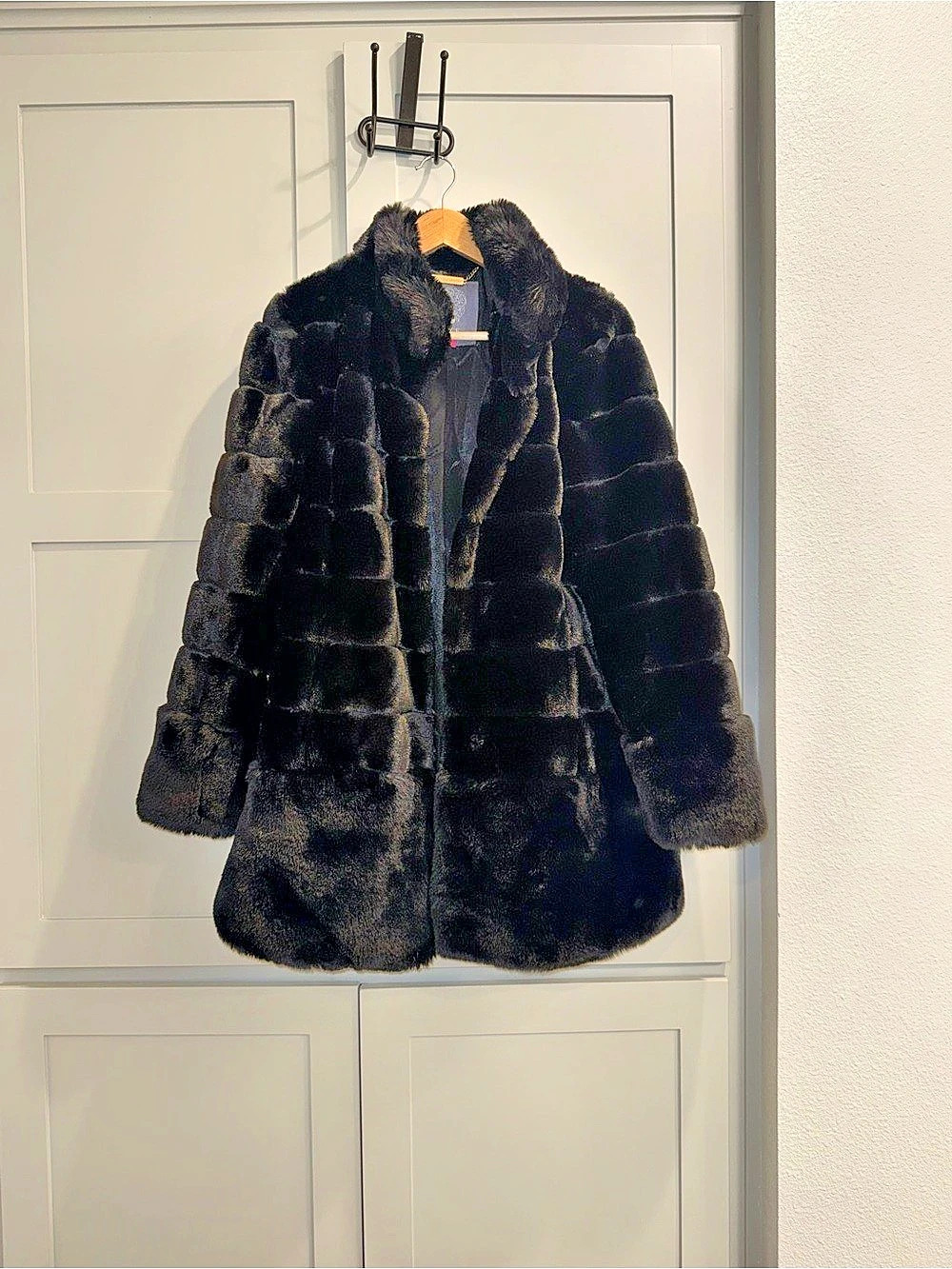 Vince Camuto Faux Fur Coat Black Small